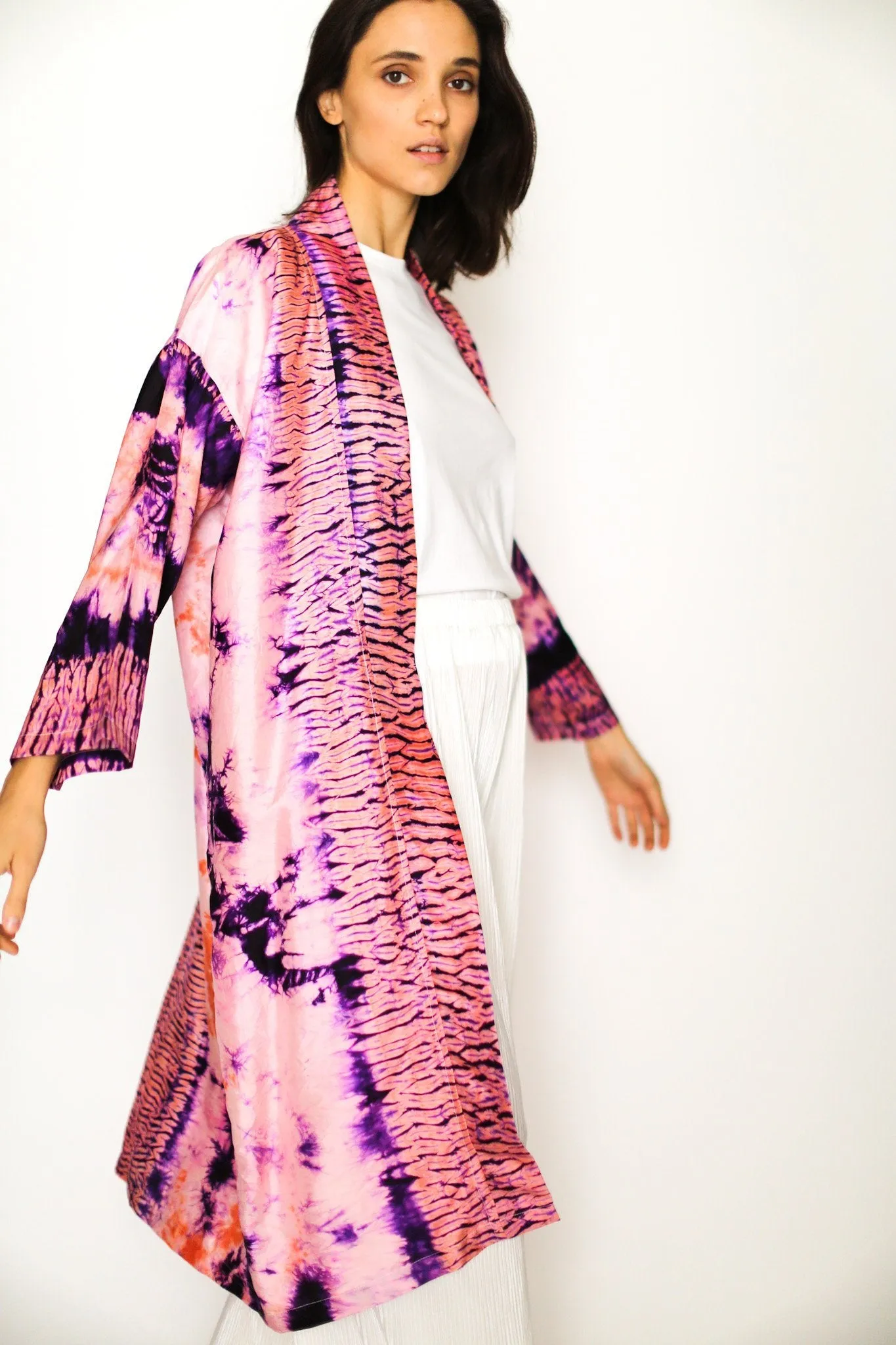 100% SILK HAND BATIK KIMONO DUSTER SASHA