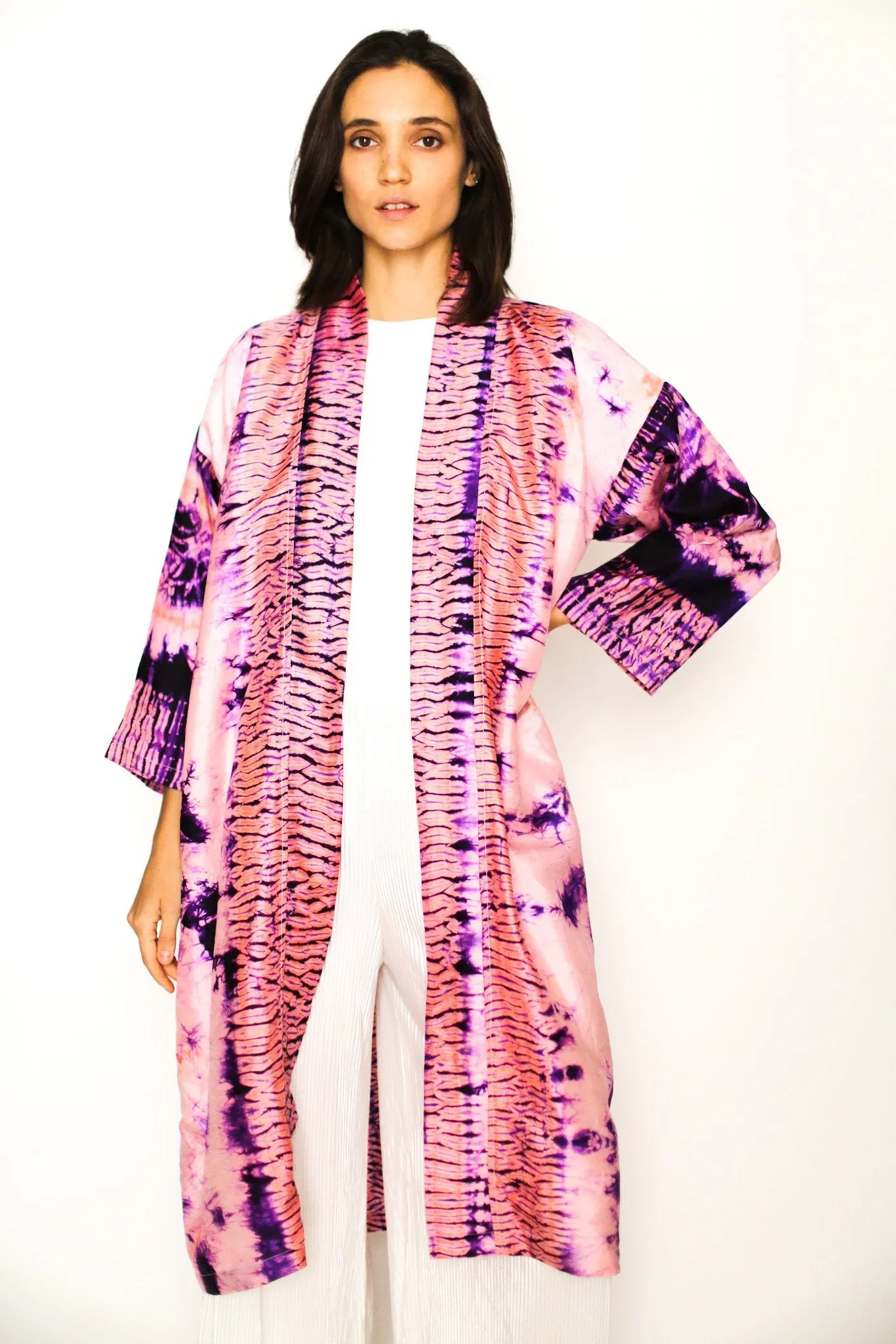 100% SILK HAND BATIK KIMONO DUSTER SASHA