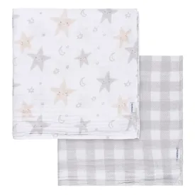 2-Pack Baby Neutral Celestial Muslin Blankets