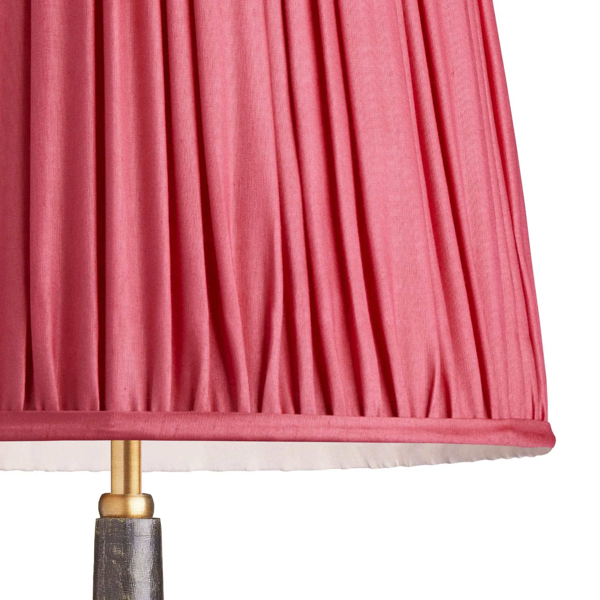 20cm tall tapered gathered lampshade in raspberry taj silk