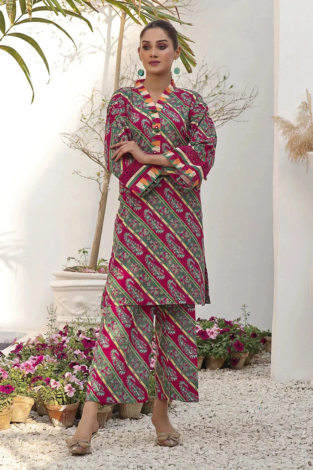 2PC Unstitched Printed Lawn Shirt and Trouser KST-2581