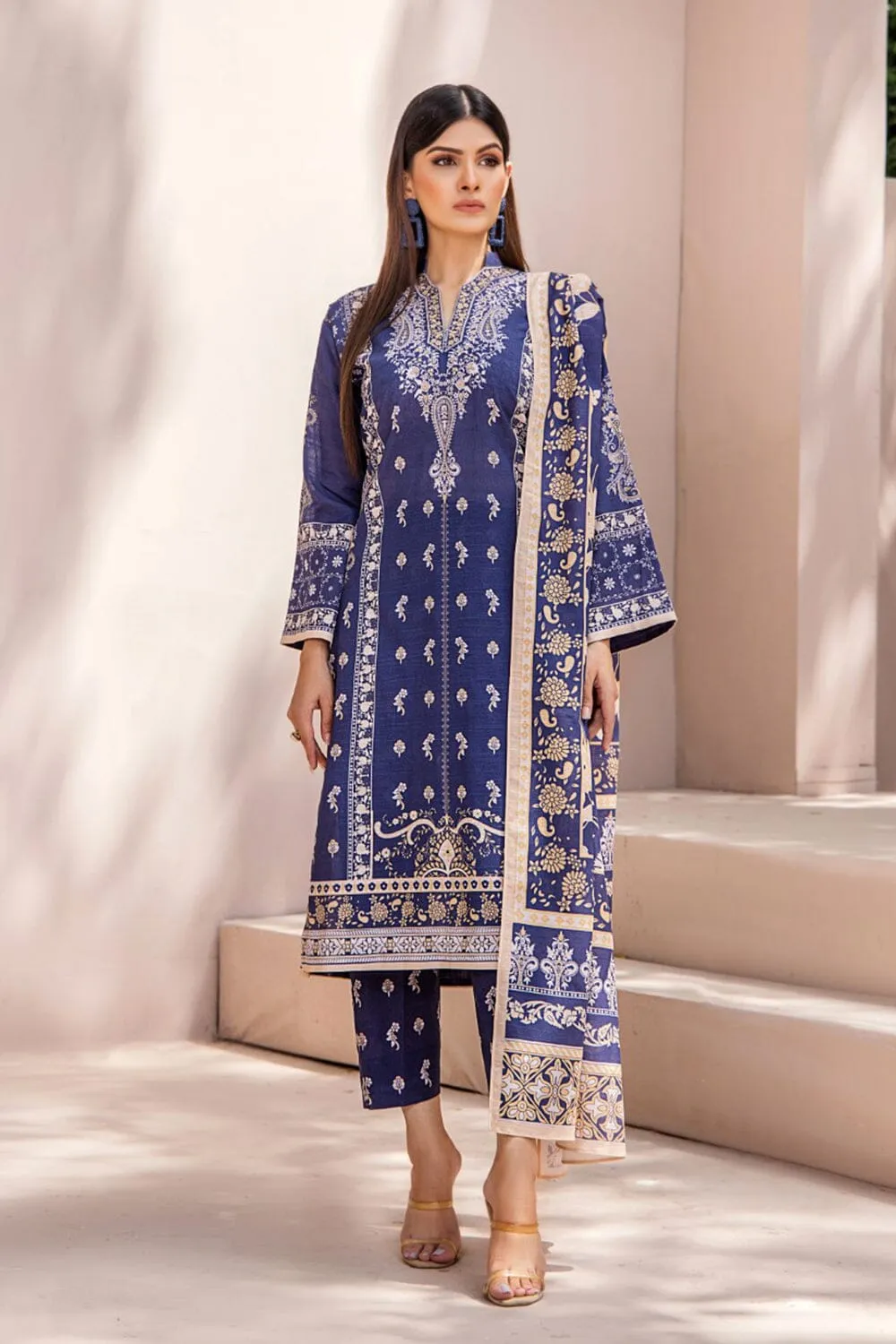 3 Pcs Unstitched Khaddar Suit KKH-2228