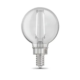 3.8W (40W Replacement) Soft White (2700K) G16 1/2 Globe Shape (E12 Base) Exposed White Filament LED Bulb (2-Pack)