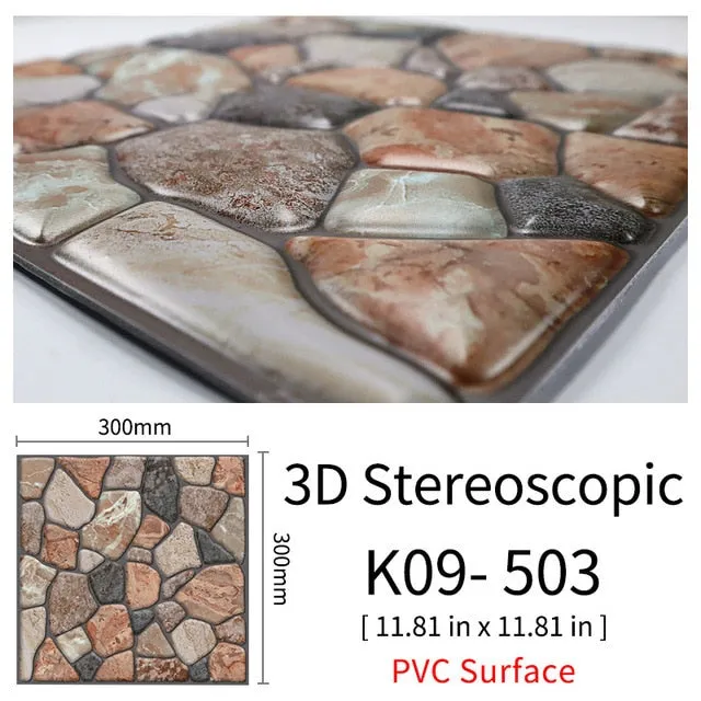 3D Self-Adhesive Cobblestone Wall Stickers