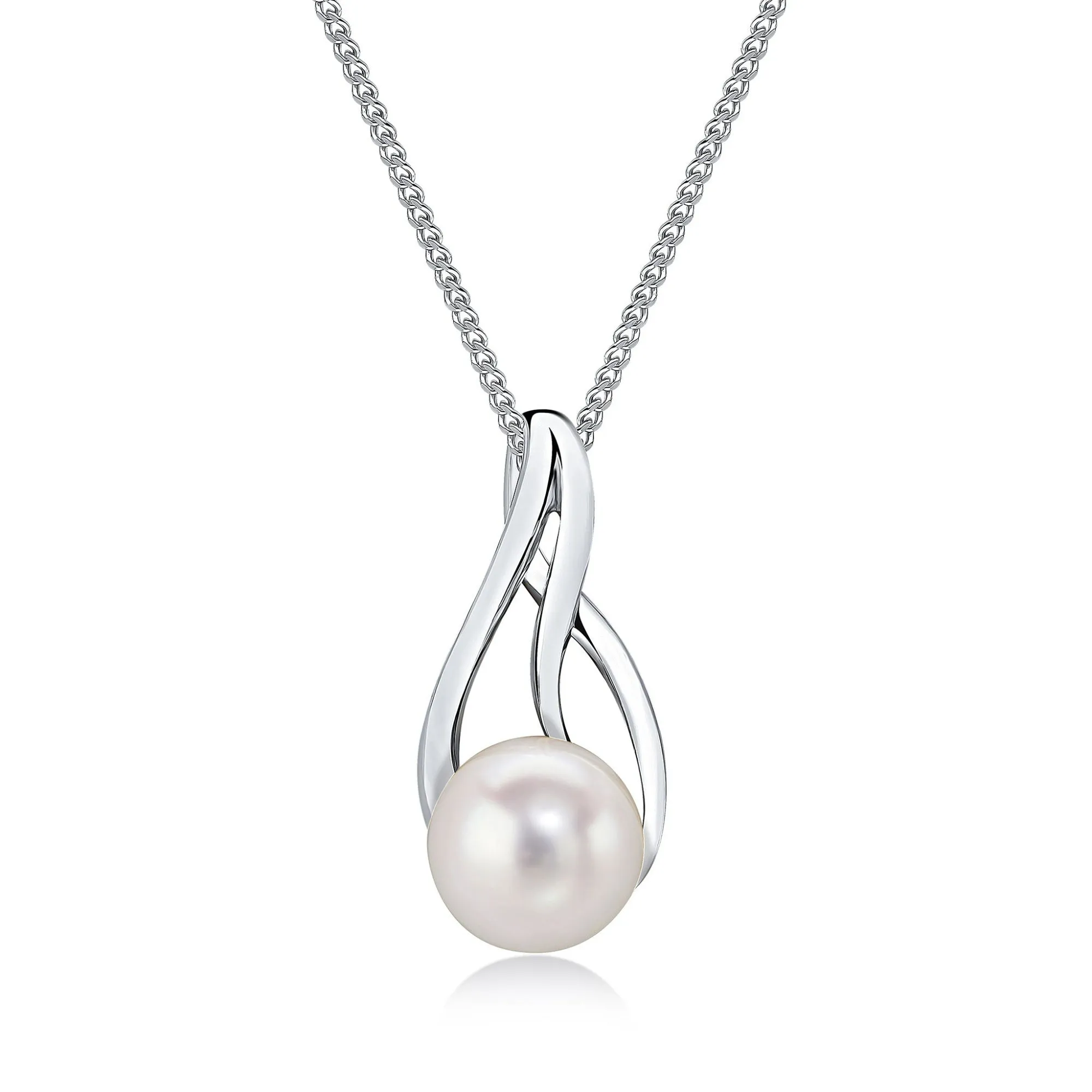 9ct White Gold Pearl Drop Pendant