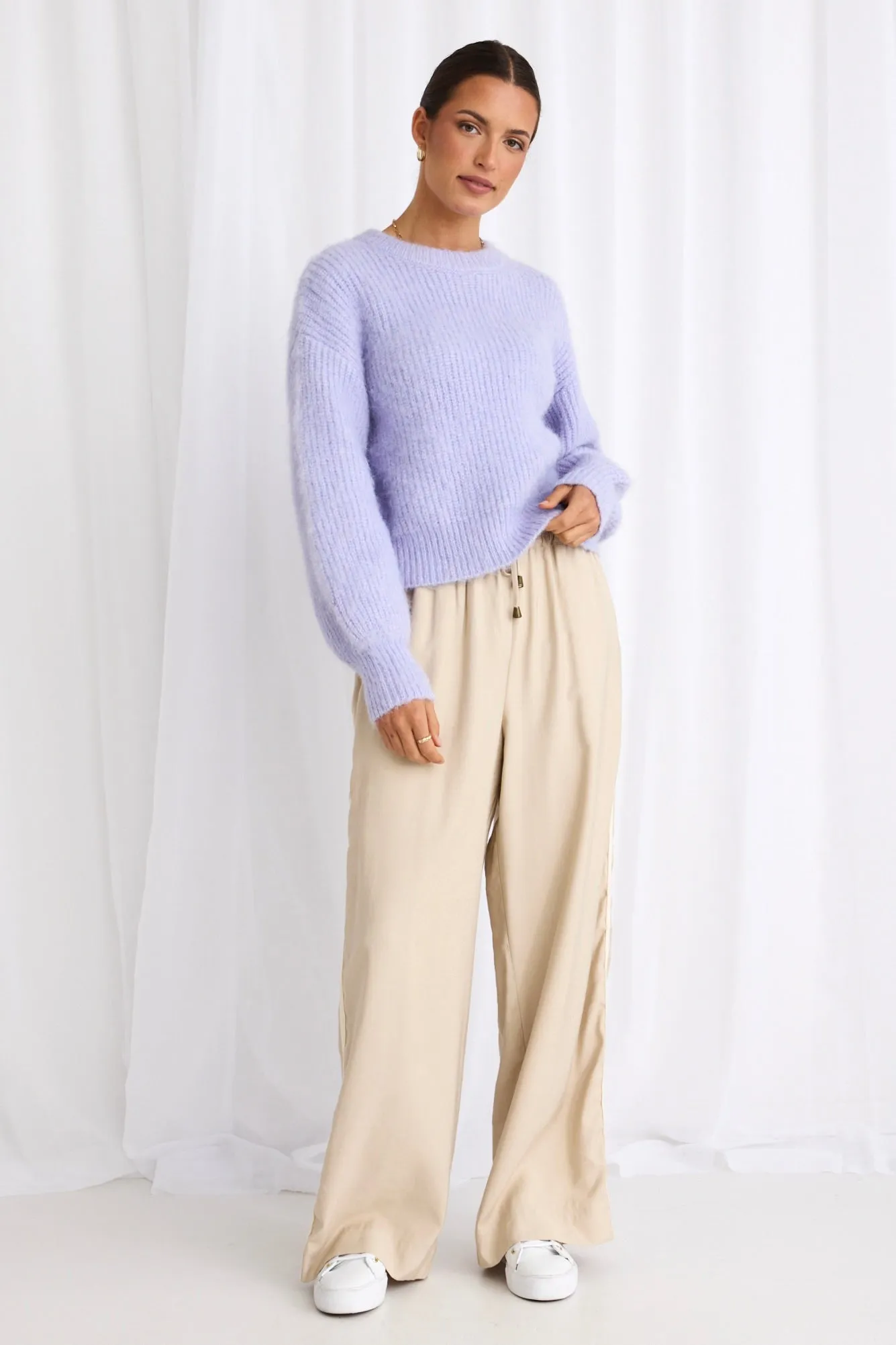 Aces Lilac Fluffy Knit Jumper