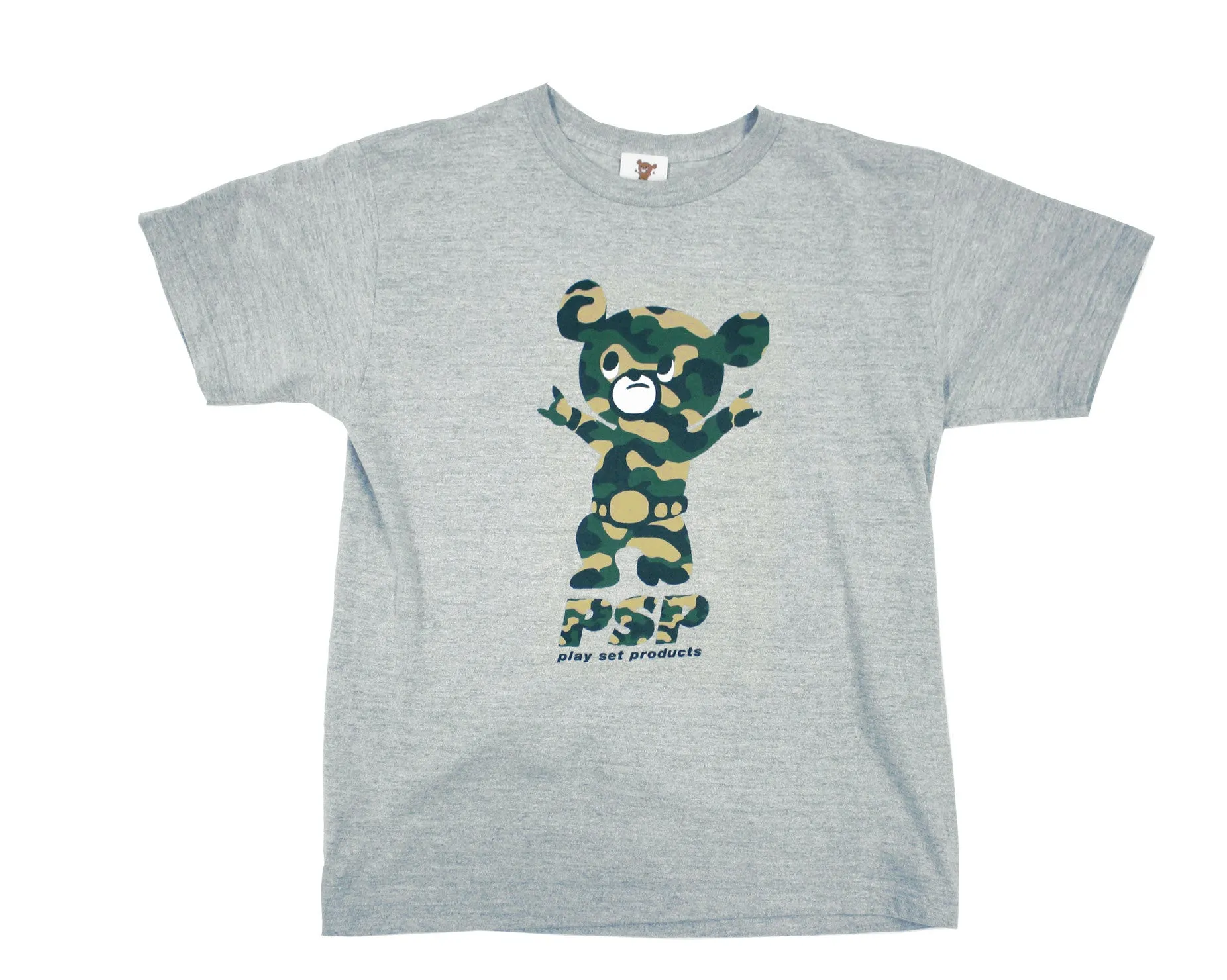 AJPW KEIJI MUTOH BEAR CAMO T-SHIRT LG