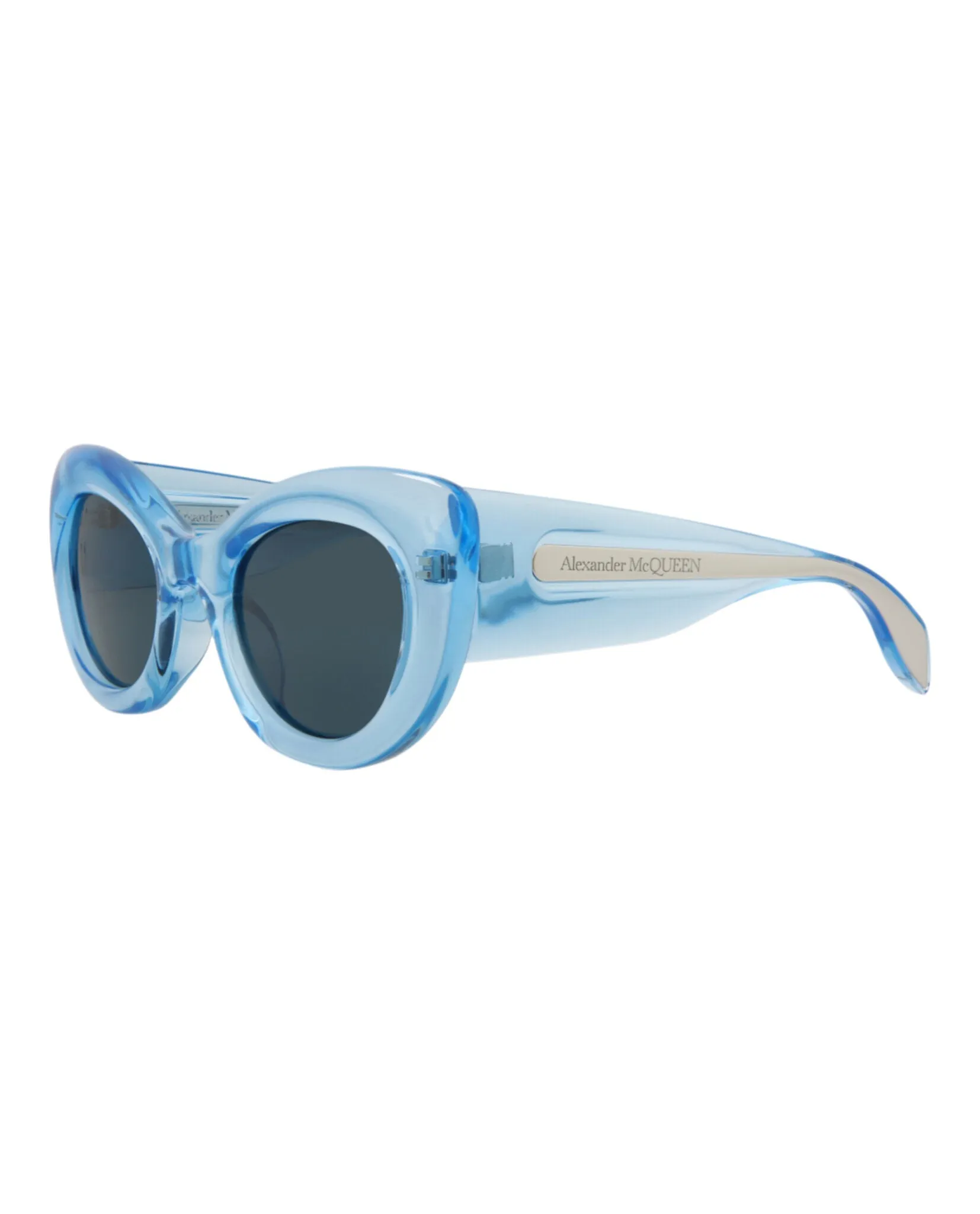 Alexander McQueen Womens Cat Eye Light Blue Light Blue Blue Fashion Designer Eyewear