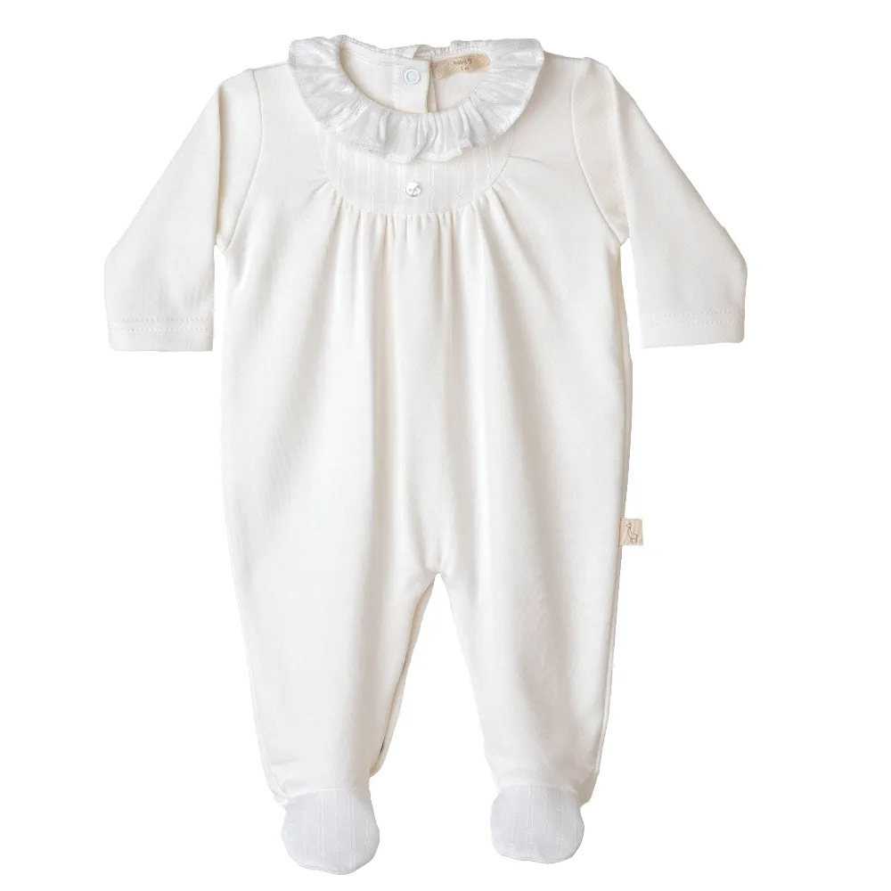 Baby Gi Pure Collection Girls Ivory Sleepsuit