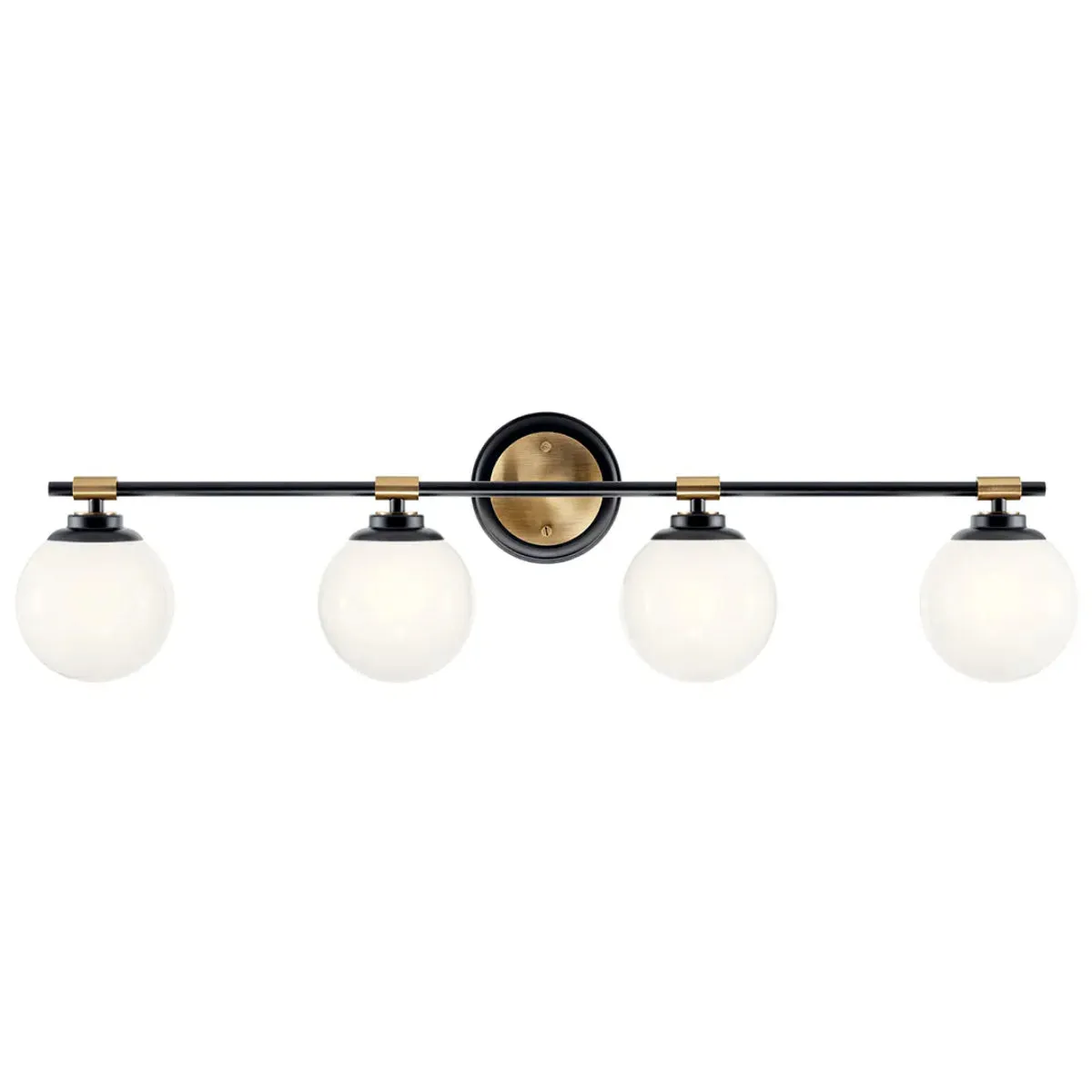 Benno 34 In 4-Lights Bathroom Vanity Light With Opal Glass, Black|Bronze Finish