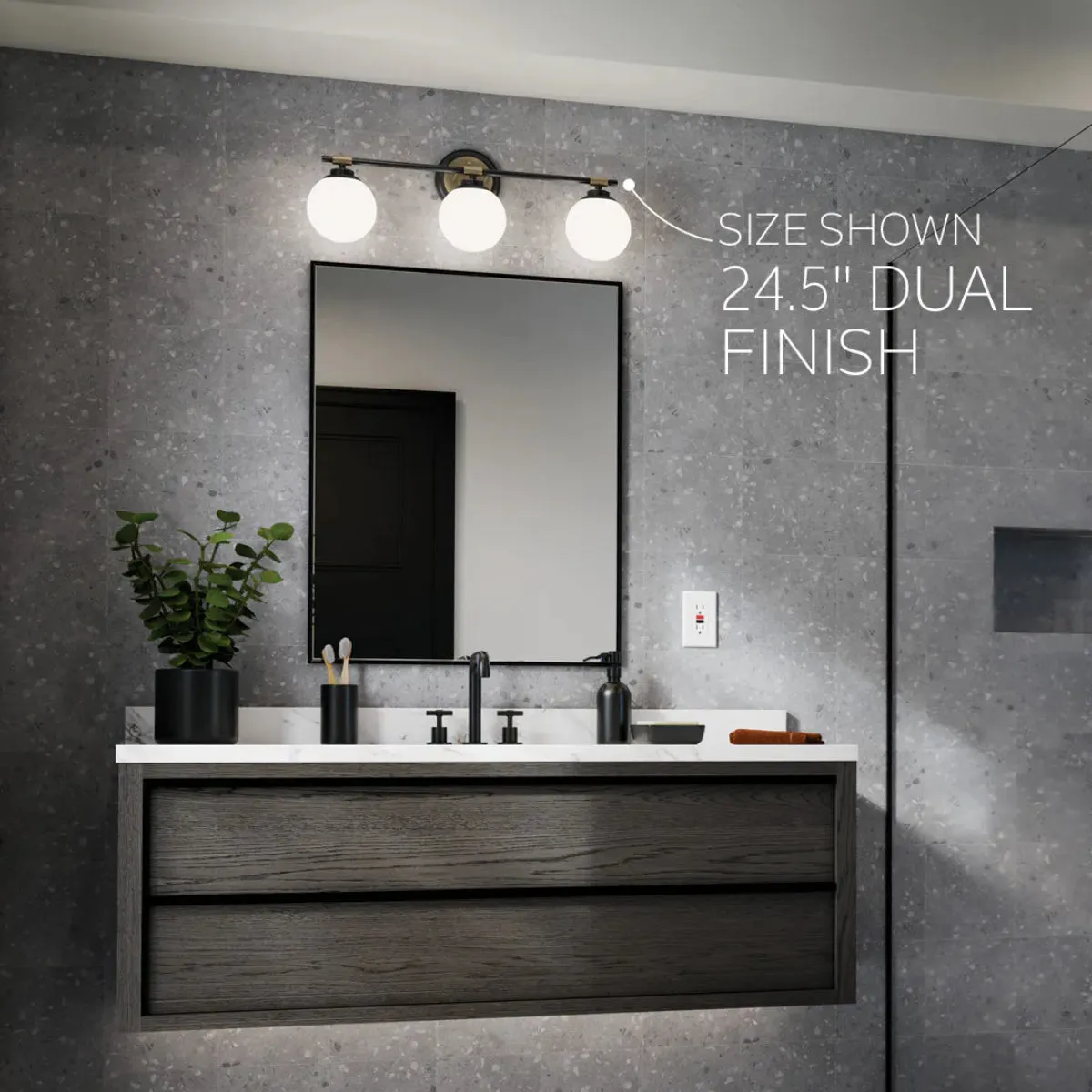 Benno 34 In 4-Lights Bathroom Vanity Light With Opal Glass, Black|Bronze Finish