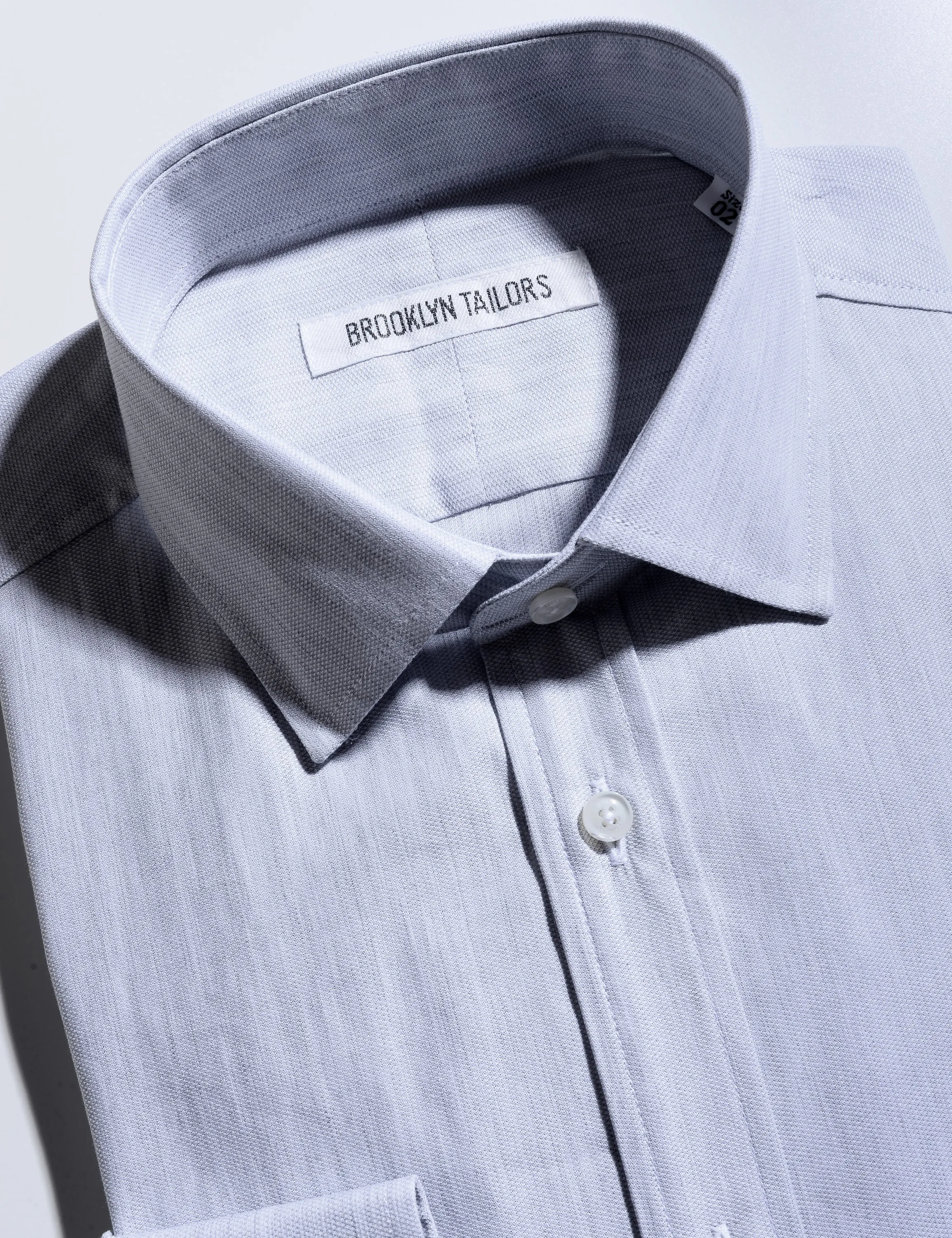 BKT20 Slim Dress Shirt in Cotton Basketweave - Fog