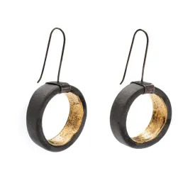 Black and Gold Porcelain Earrings