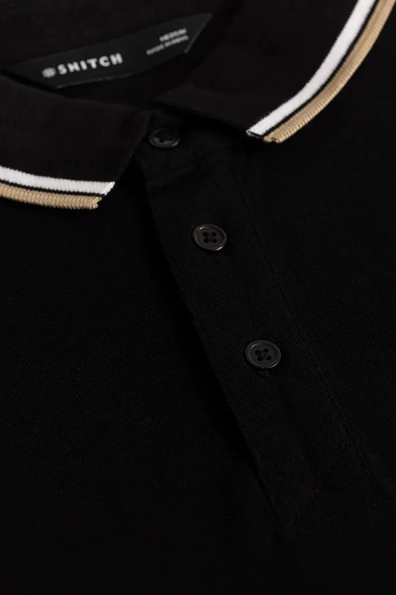 Black Slim Fit Polo T-Shirt