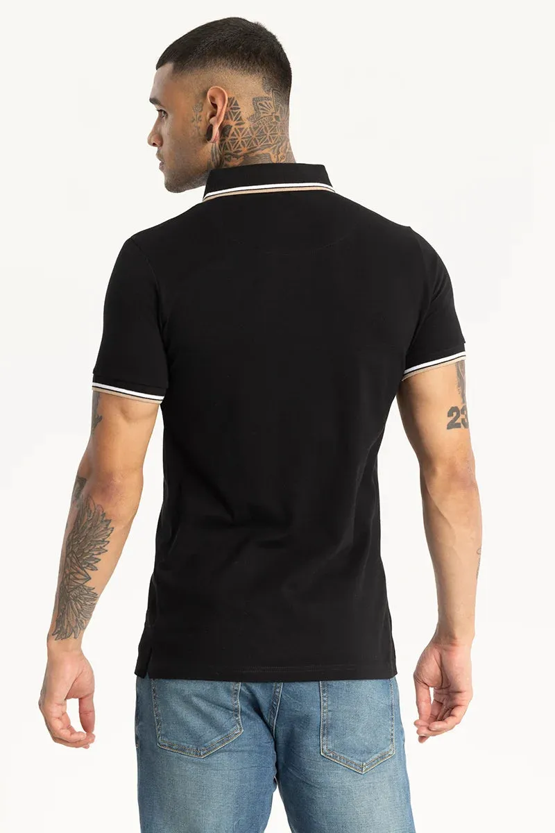 Black Slim Fit Polo T-Shirt