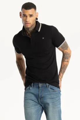 Black Slim Fit Polo T-Shirt