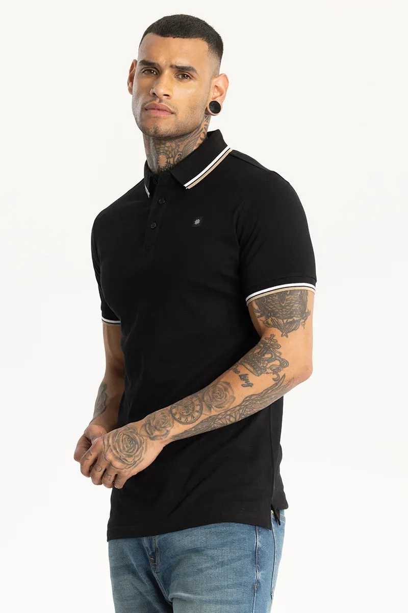 Black Slim Fit Polo T-Shirt