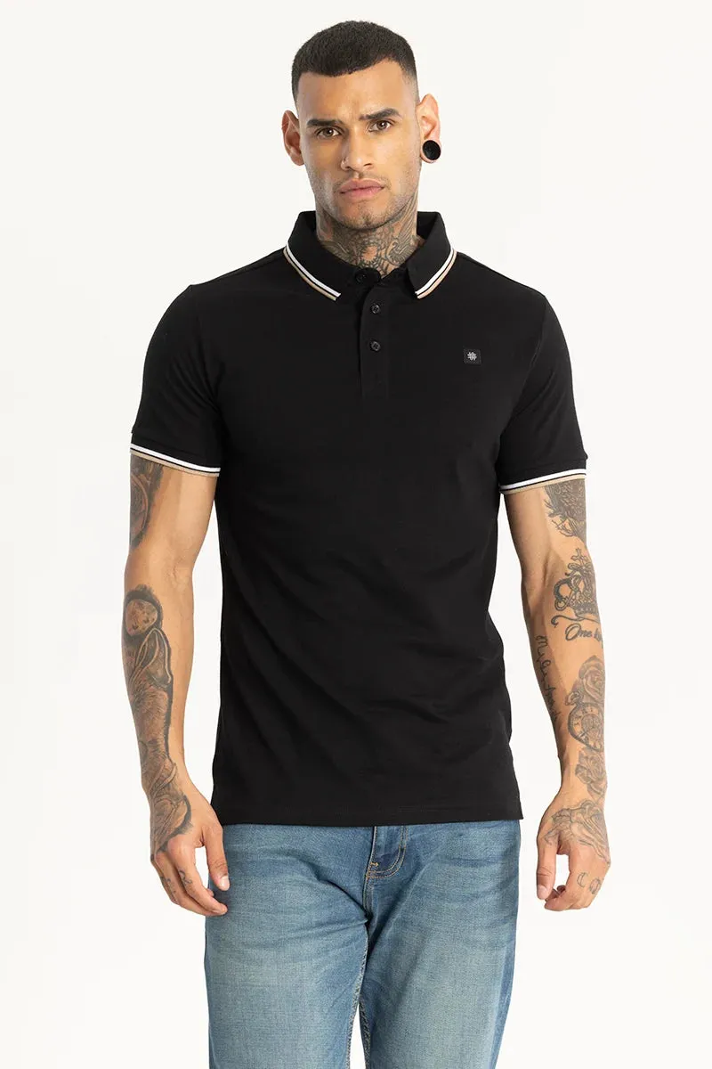 Black Slim Fit Polo T-Shirt