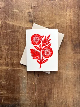 Block Printed Greeting Card