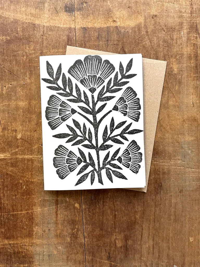 Block Printed Greeting Card