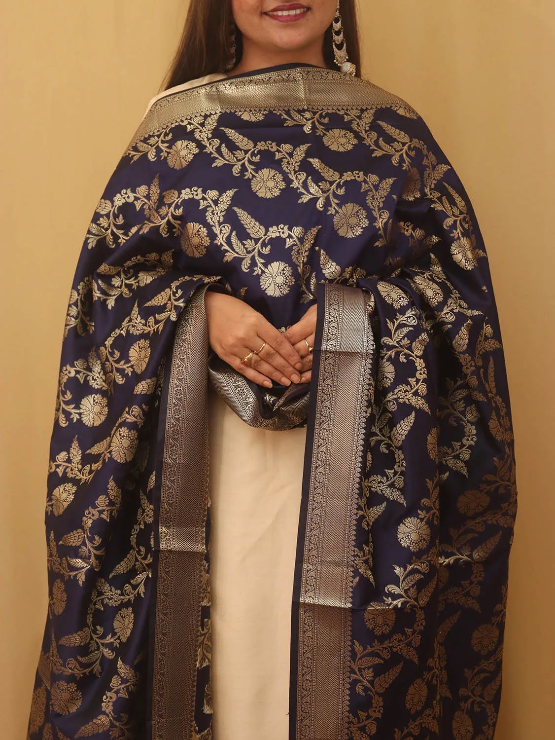 Blue Banarasi Silk Dupatta