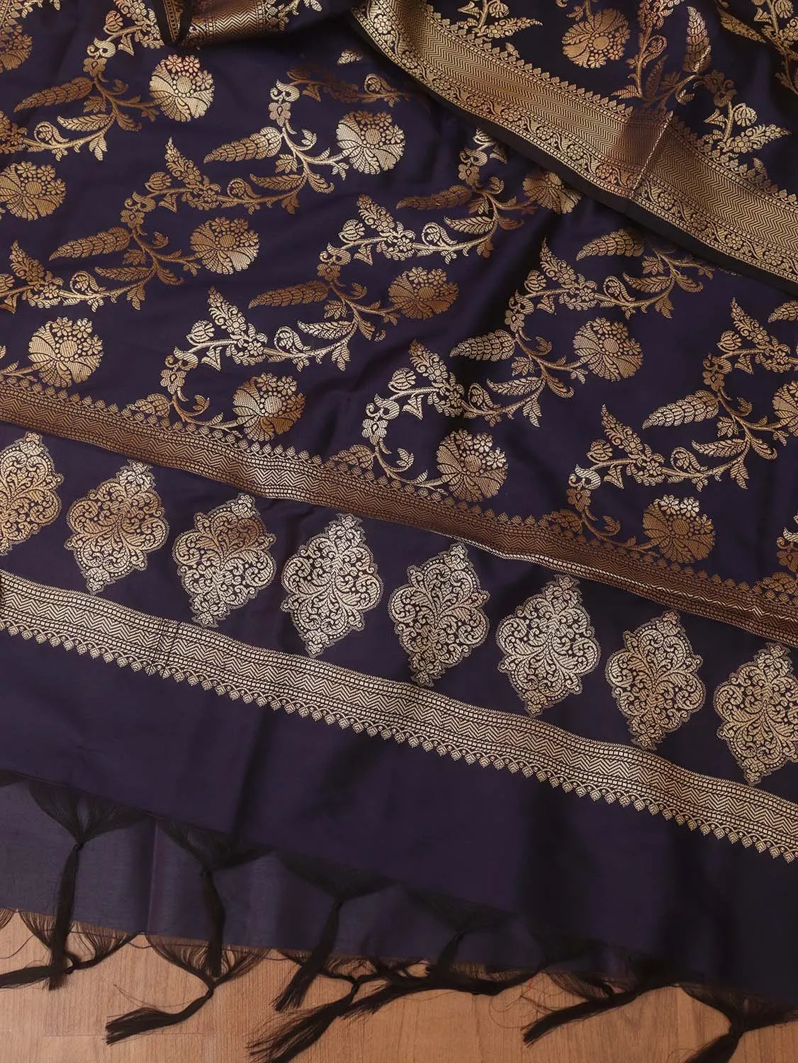 Blue Banarasi Silk Dupatta