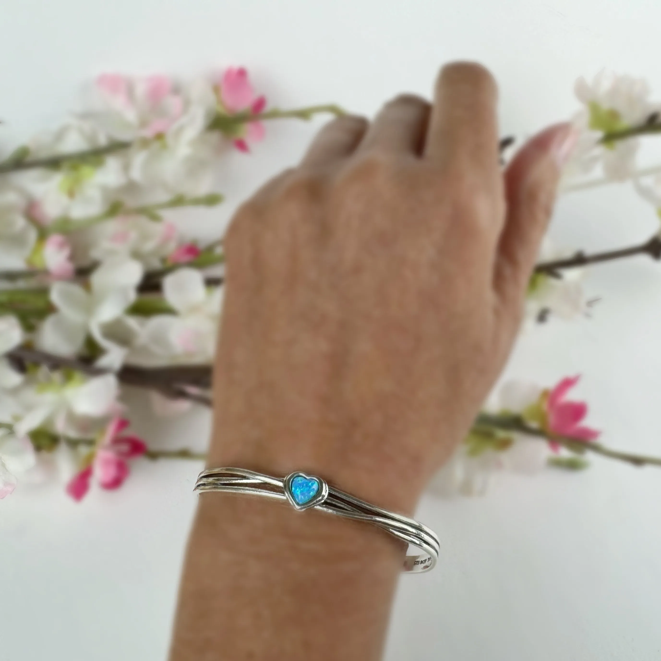 Blue Heart Bangle - VBGL174