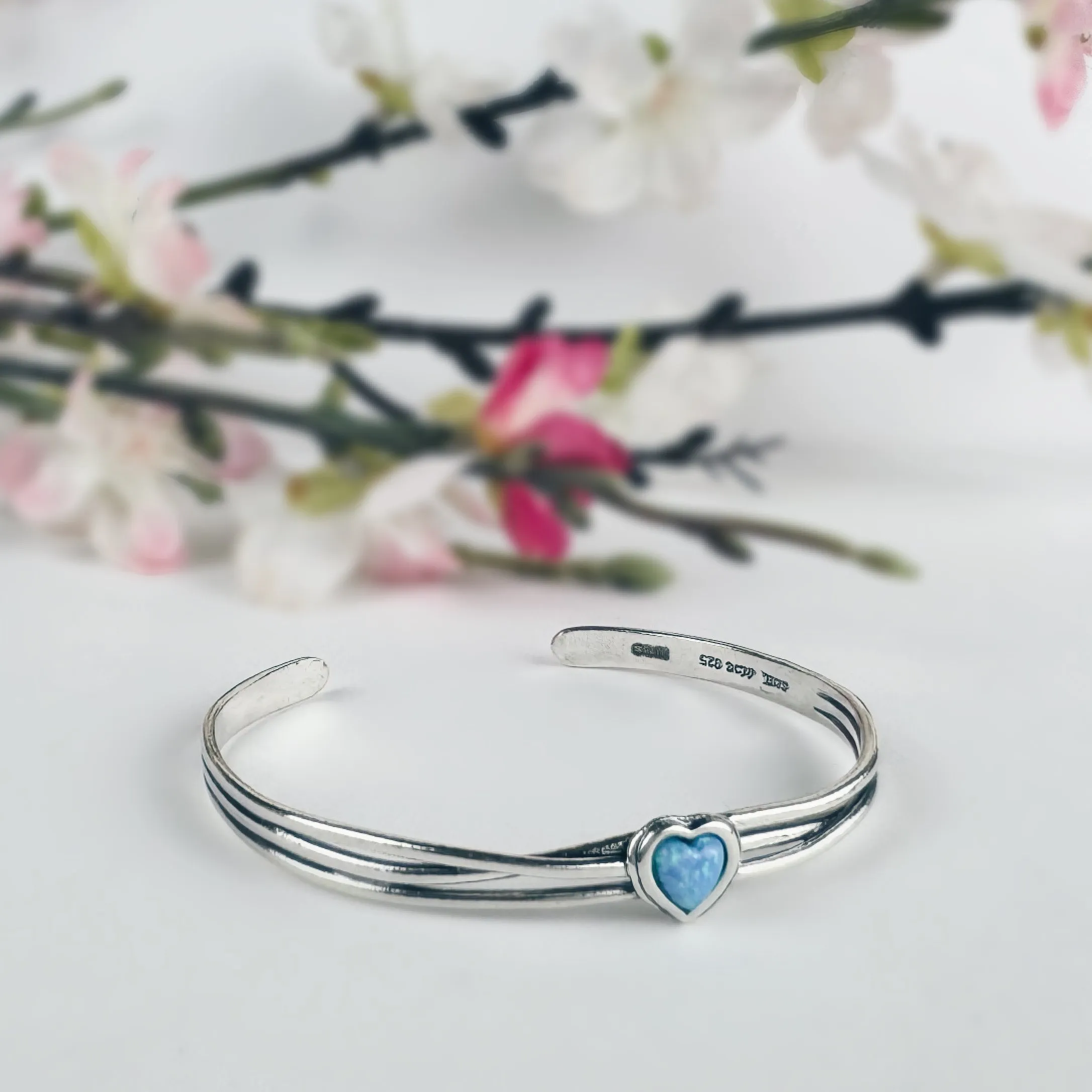 Blue Heart Bangle - VBGL174