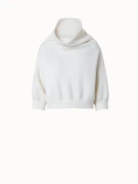 Boxy Ribbed Knit Cashmere Pullover