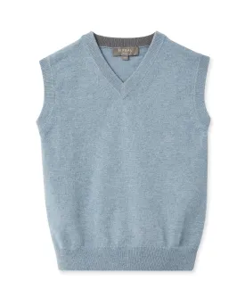 Boys Cashmere Slipover Heather Blue