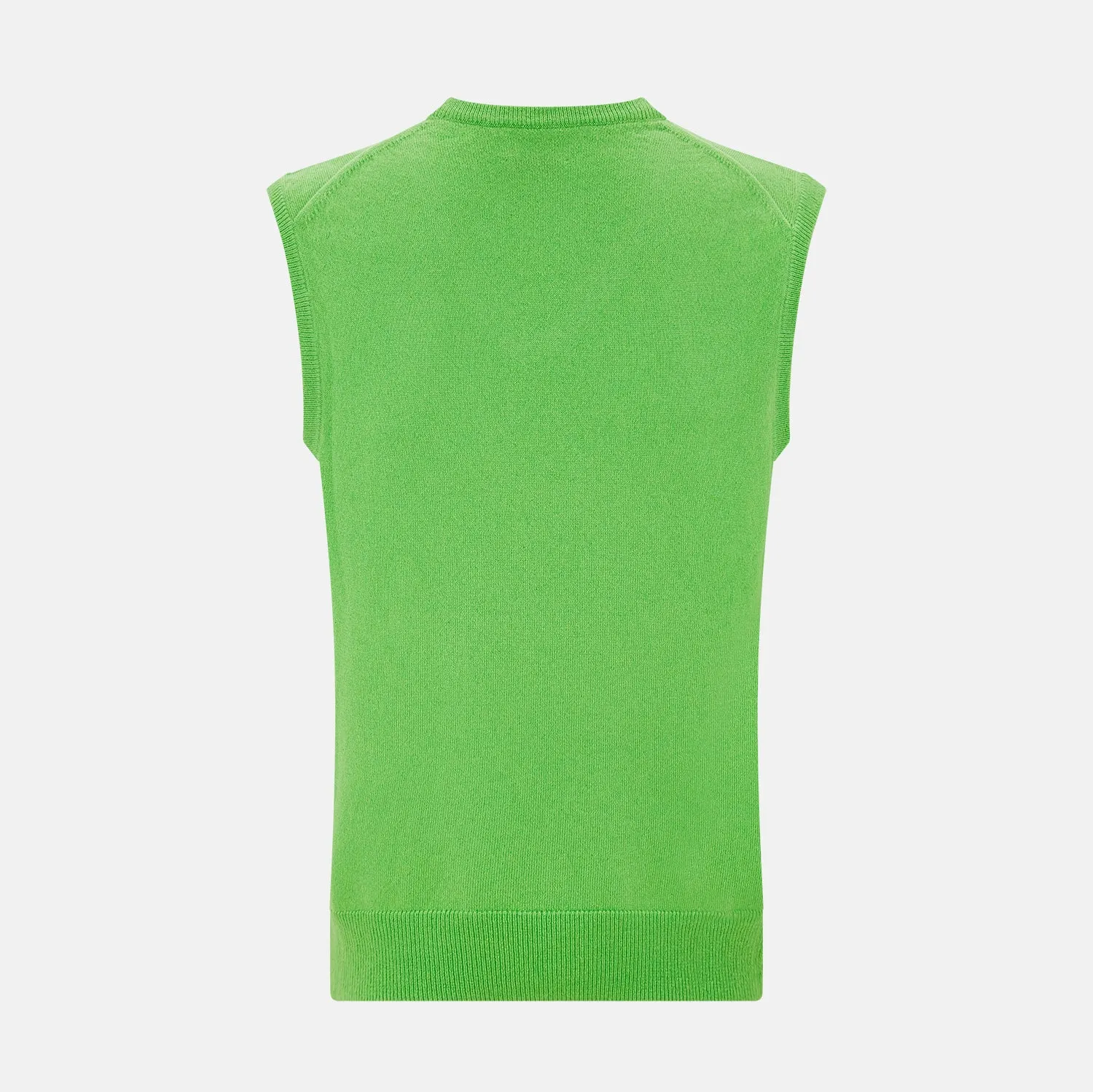 Bright Green V-neck Cashmere Vest