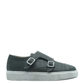 Brunellis Gray Textured Velcro Dress Sneaker