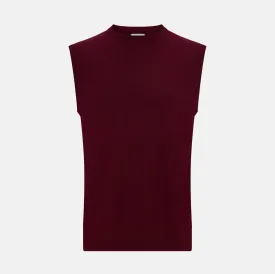 Burgundy Cashmere Round Neck Vest