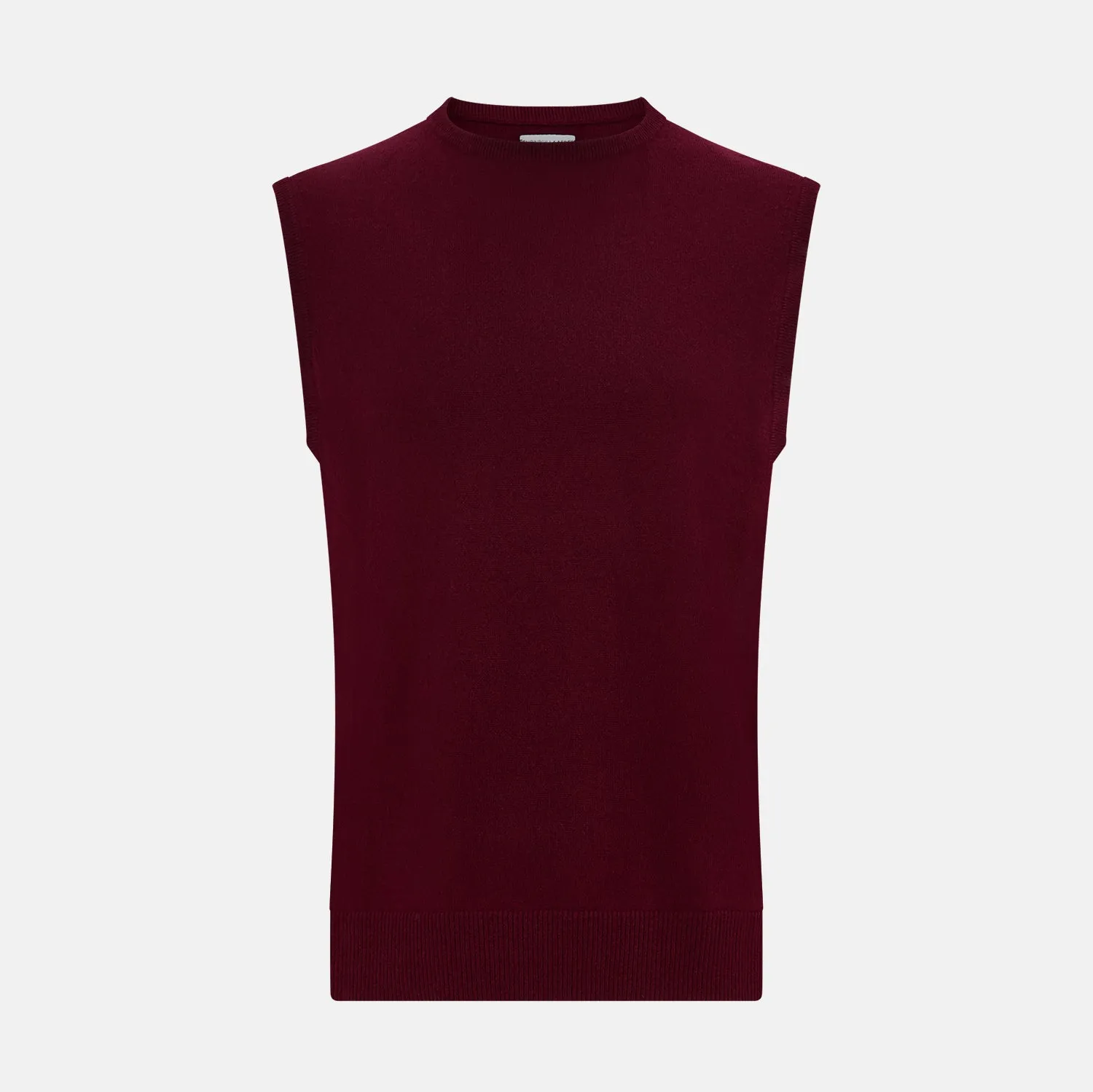 Burgundy Cashmere Round Neck Vest