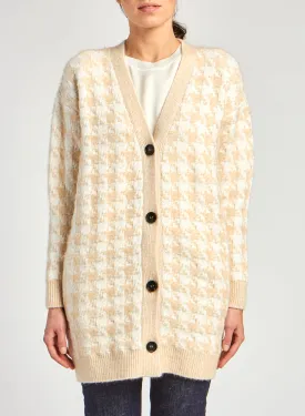 CARDIGAN IN PIED DE POULE