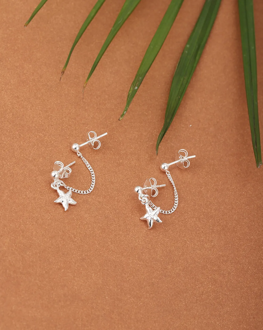 Carlton London 925 Sterling Silver Rhodium Plated Star Drop Earring For Women