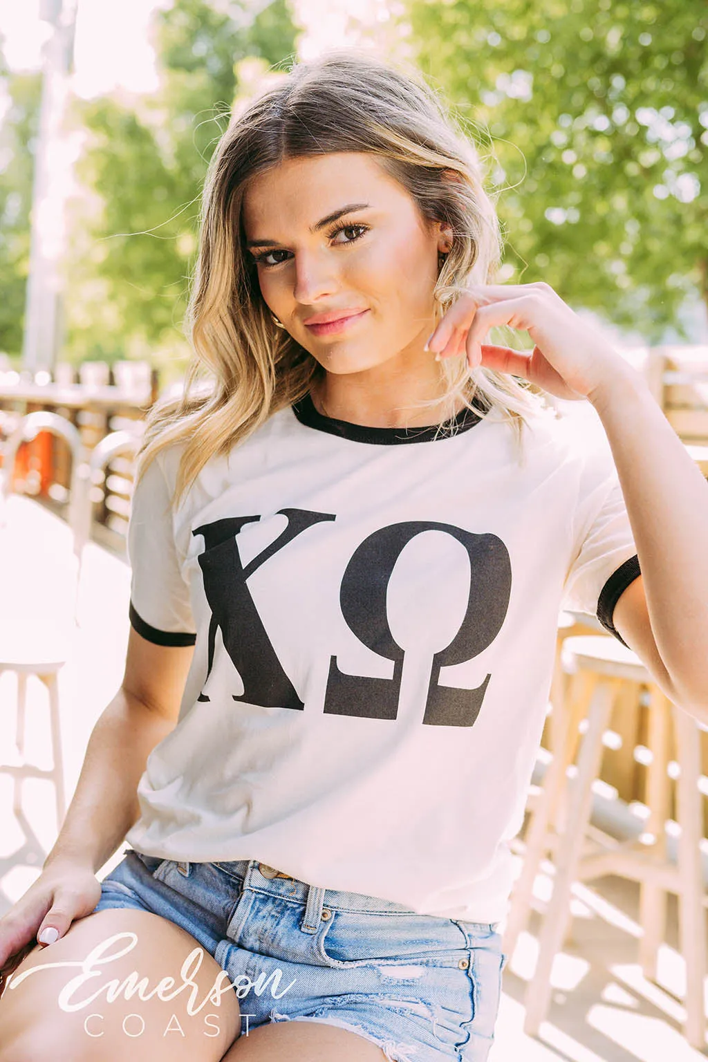 Chi Omega Recruitment Ringer Tee