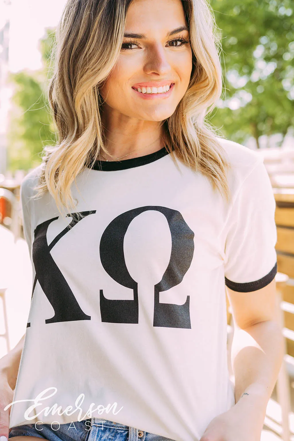 Chi Omega Recruitment Ringer Tee