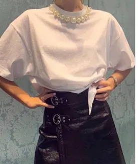 Collar Solid Crop Top