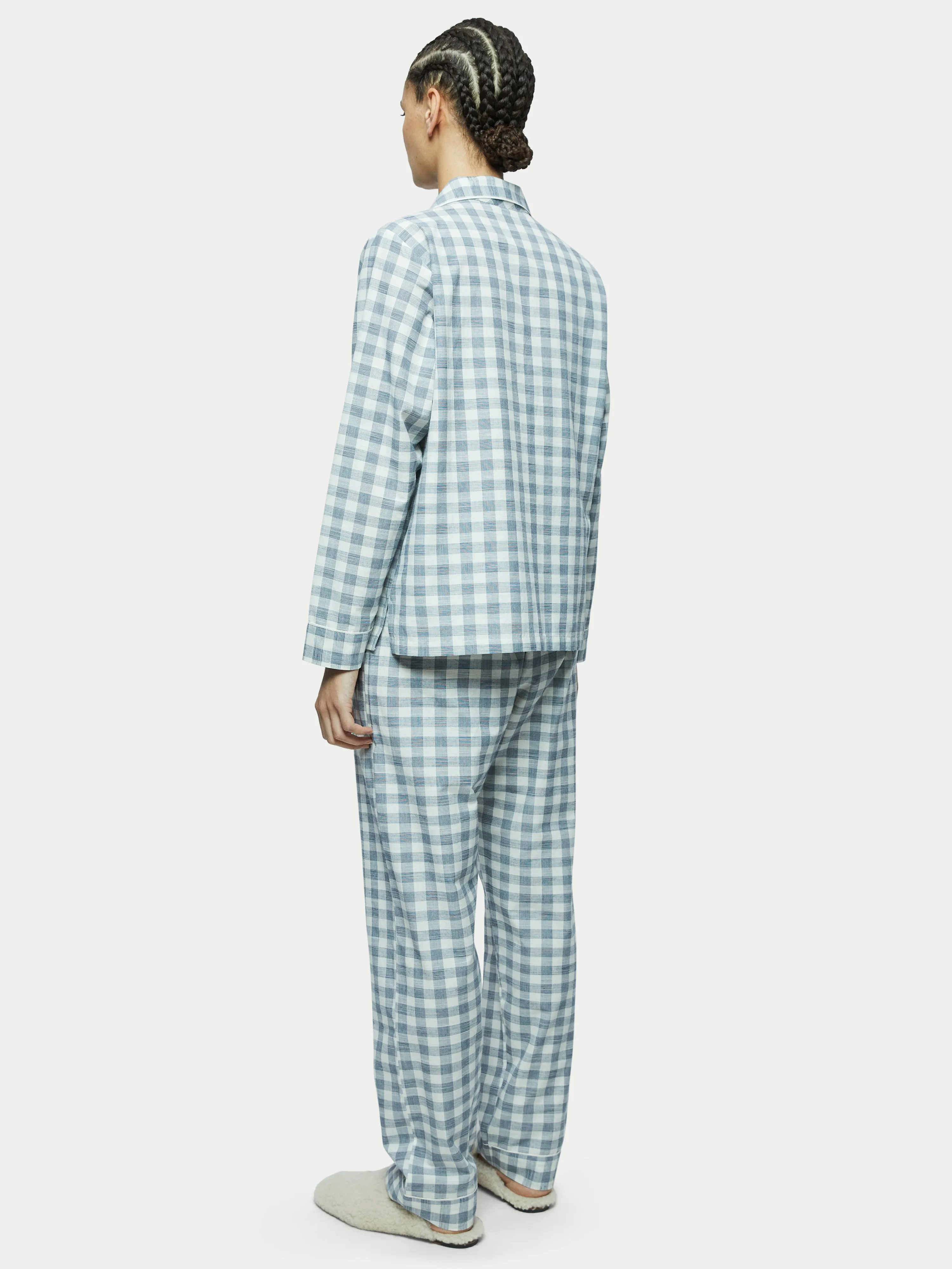 Cotton Gingham Pyjama | Blue