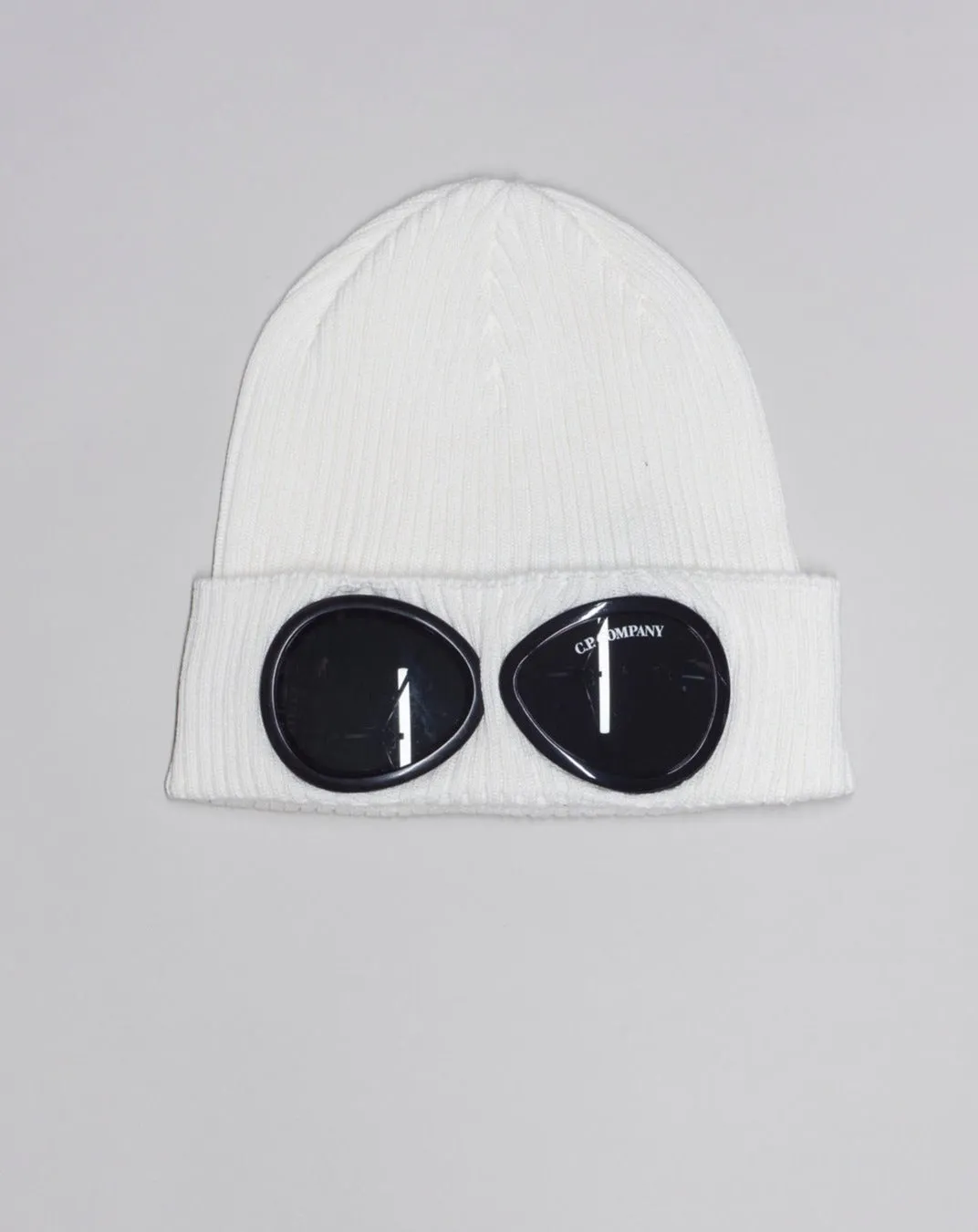 C.P. Company Cotton Goggle Beanie / Gauze White