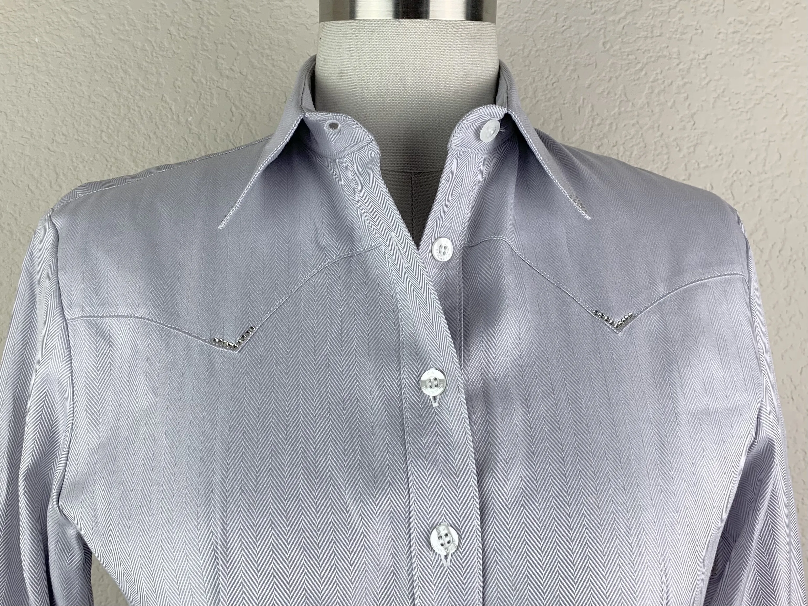 CR Western Pro Light Gray Herringbone Italian Cotton