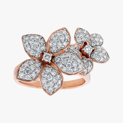 Diamond Flower Petal Ring