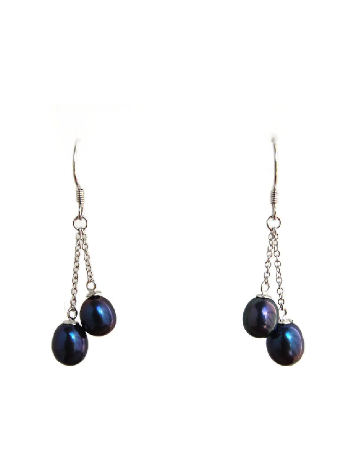 Double Pearl Drop Dangles