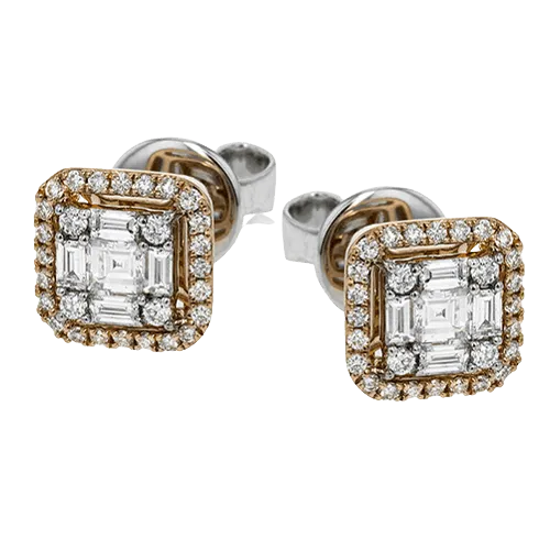 Earring Stud in 18K Gold and Diamonds