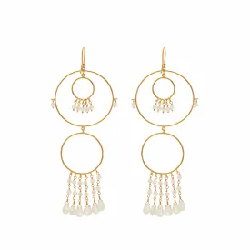 Earrings - Begum Circles in Moonstone