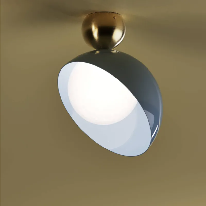 Eclectic Italian Tilted Dome Ceiling Light