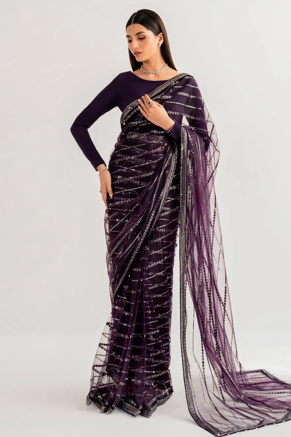 Embroidered Raw Silk UR-7026