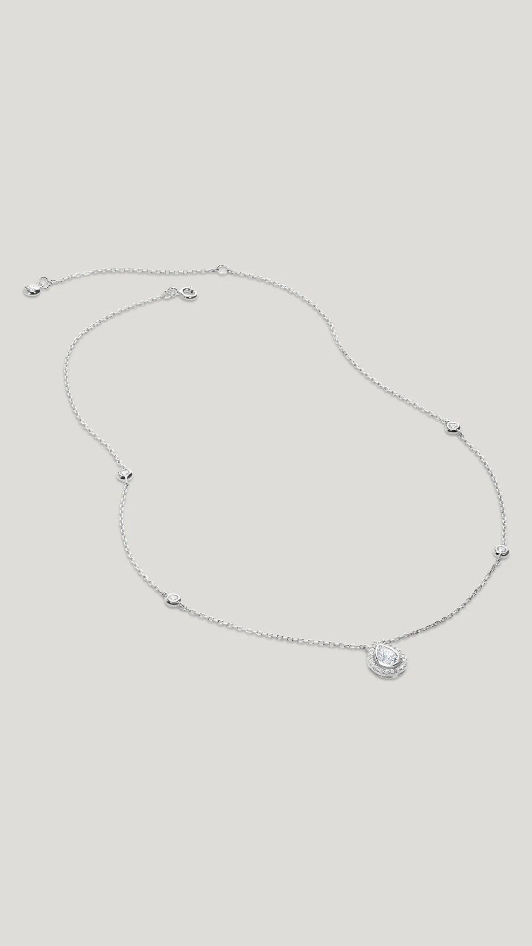 Emile Necklace White Gold Plated