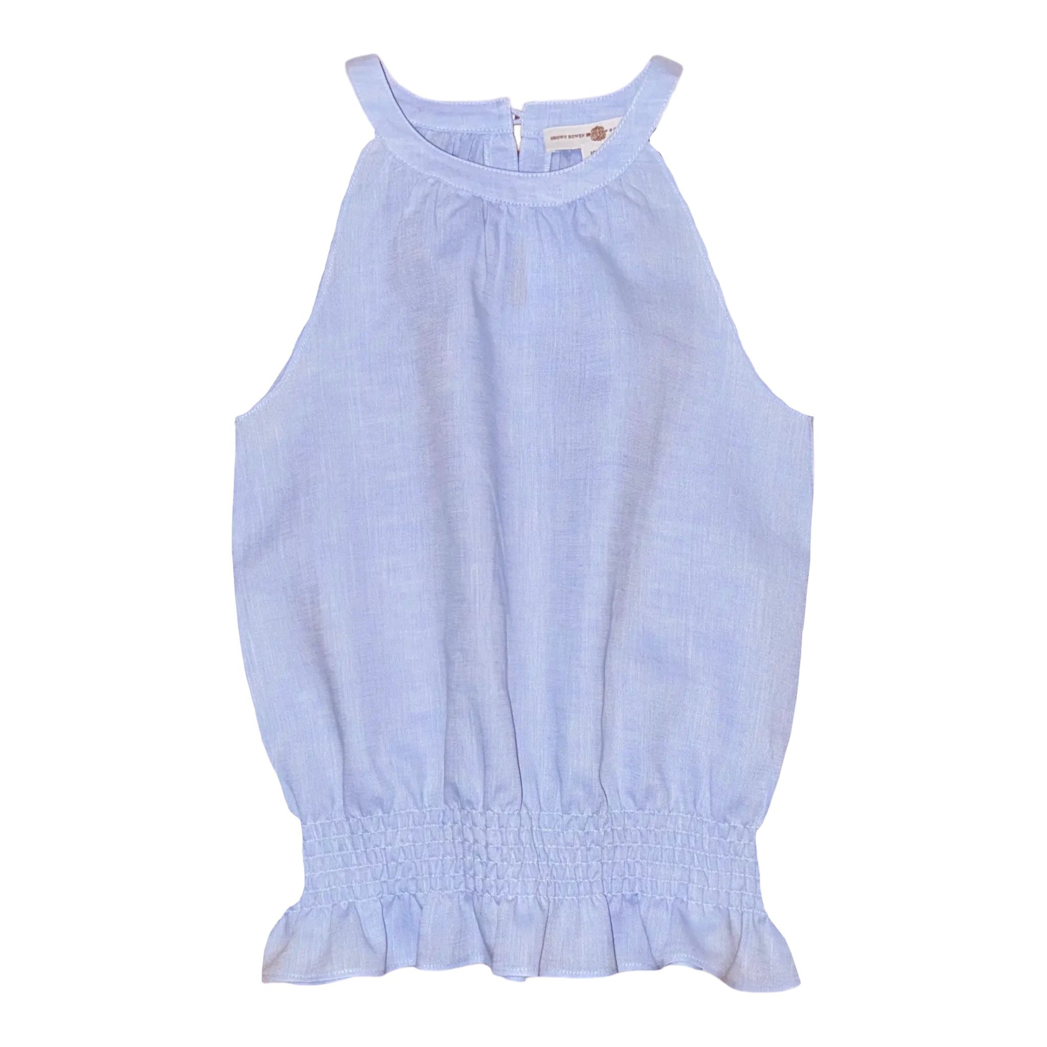 Evelyn Halter Top – Bluffton Blue Linen